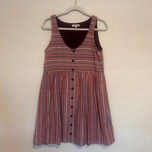 Madewell Women's Sleeveless‎ Button Front Striped Dress with Pockets